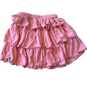 Kickee  Pants girls pink soft stretchy tiered ruffle skirt size 2T